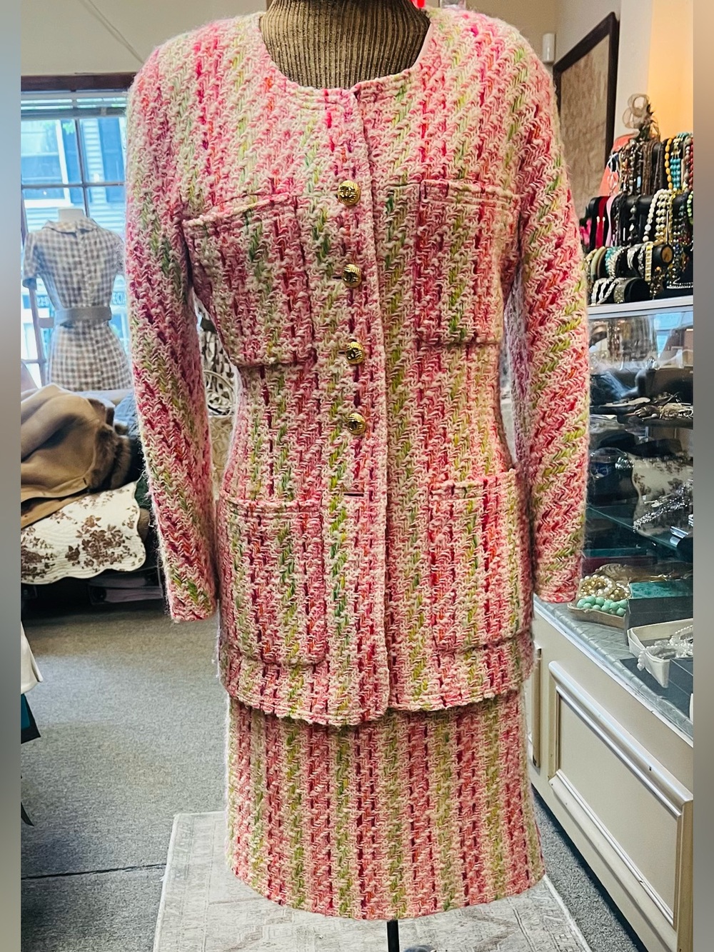 1980’s Chanel Tweed Suit Set w/ Dress and Jacket